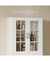 Kitchen Pantry Cabinet, Tall Freestanding Cupboard for Dining Room Living Room