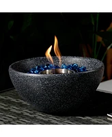 Tabletop Fire Pit Black, Table Top Fire Bowl Outdoor & Indoor Portable Ethanol Fireplace Alcohol Fire Pot