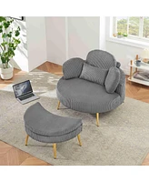 61 inches comfortable seat small sofa with end table