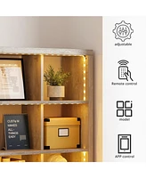 15 Cube Bookcase Storage Shelf Organizer with Led Lights Horizontally or Vertically Use