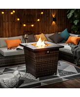 28inch Wicker Square Fire Pit Table