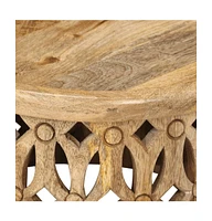 2 Piece Coffee Table Set Solid Wood Mango