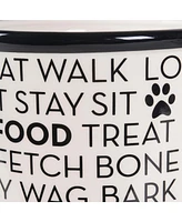 Bone Dry Ceramic Pet Treat Canister Dog Text