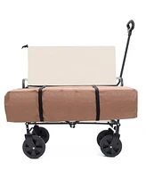 Collapsible Wagon Cart with Liners & Cover for Versatility