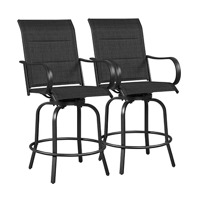 Yaheetech 2-piece Patio Swivel Texteline Bistro Chairs