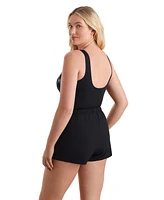 ShapeSolver Sport by Mimi Flamingo Women's Scoopneck Runaround One Piece Swimsuit