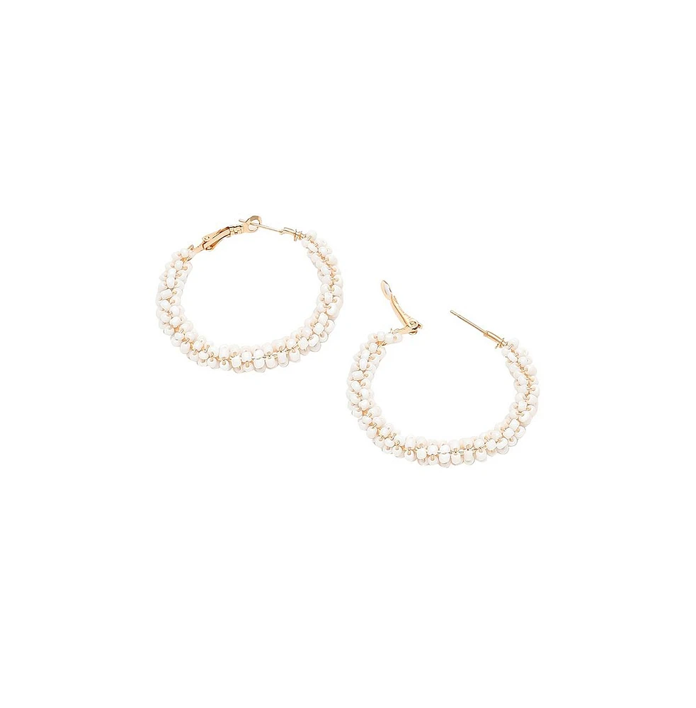 Beaded Hoop Earrings