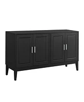 4-Door Sideboard Cabinet with Adjustable Shelf, Black