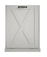Single Door Trash Cabinet Tilt Trash Cabinet Kitchen Trash Can - Splice Wood White
