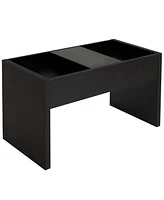 C-Shaped Side Table - Versatile End with Storage for the Living Room, Bedroom, or Office Black