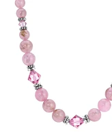 2028 Pink Acrylic Bead Crystal Strand Necklace