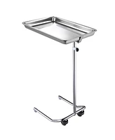 Yescom Rolling Mayo Stand Stainless Steel Tray Trolley Medical Salon Equipment Tattoo