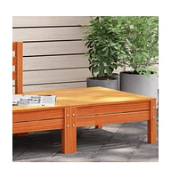 Patio Footstool Wax Brown Solid Wood Pine