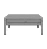 Patio Footstool Gray Solid Wood Pine