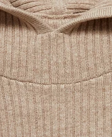 Mango Women's Ribbed Hooded Sweater