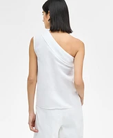 I.n.c. International Concepts Women's Linen-Blend One-Shoulder Top, Exclusively at Macy's