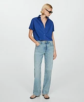 Mango Women's Cotton Crop Shirt