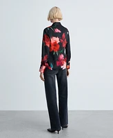 Mango Women's Satin Print Shirt