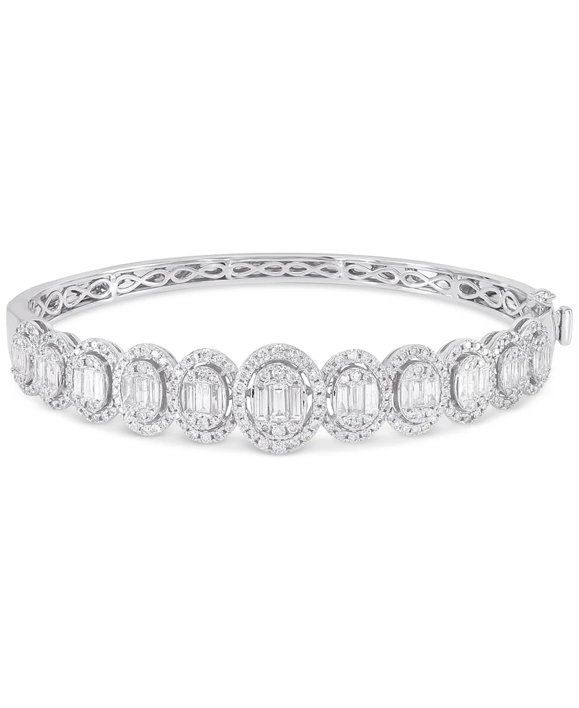 Diamond Cluster Bangle Bracelet (2-1/2 ct. t.w.) in 14k White Gold