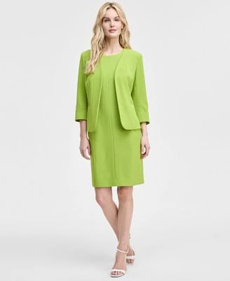 Kasper Womens Cardigan Sheath Dress Regular Petite