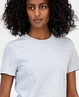 I.n.c. International Concepts Women's Cotton Embellished T-Shirt, Exclusively at Macy's
