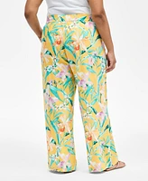 I.n.c. International Concepts Plus Printed Pull-On Wide-Leg Pants, Exclusively at Macy's