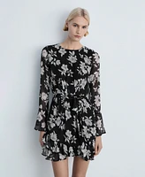 Mango Women's Ruffled Floral Print Dress