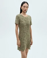 Mango Women's Crochet Knitted Dress
