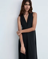 Mango Women's V-Neck Knitted Dress