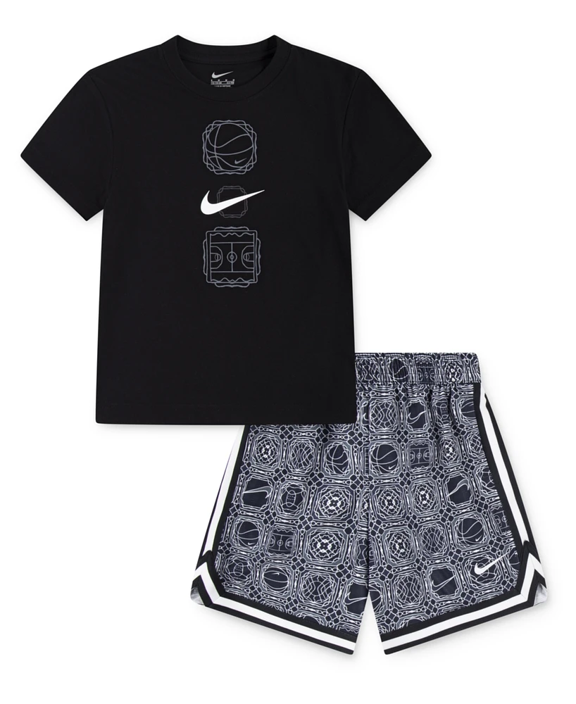 Nike Little Boys 2-Piece Dna 24 Dri-fit T-Shirt and Shorts Set