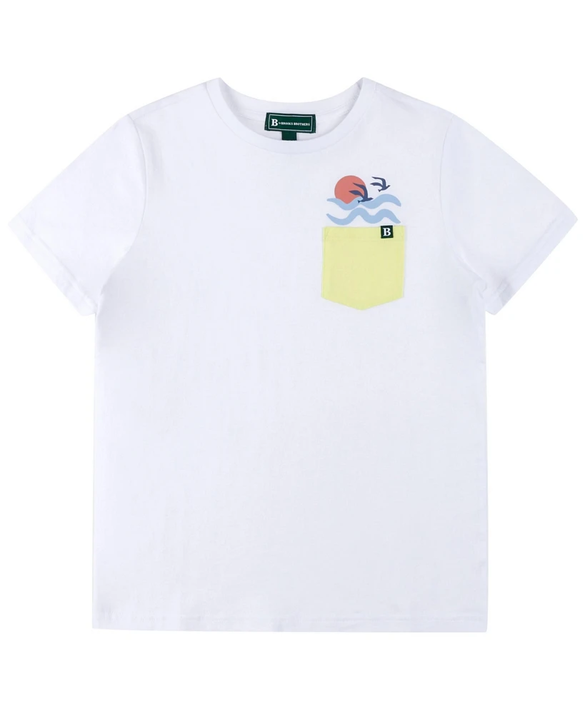 Brooks Brothers Big Boys Fly High Graphic Pocket T-Shirt
