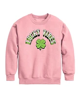 Hybrid Apparel Big Girls Lucky Vibes Graphic Crew Fleece T-Shirt