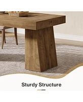 Tribesigns 55-Inch Dining Table for 4-6, Rectangular Room with Sturdy Legs, Wood Kitchen Dinner Table, Farmhouse