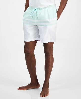 Club Room Men's Quick-Dry Performance Colorblocked Stripe 7" Swim Trunks, Created for Macy's
