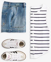 Ultra Flirt Striped Sweater Vest Indigo Rein Denim Shorts