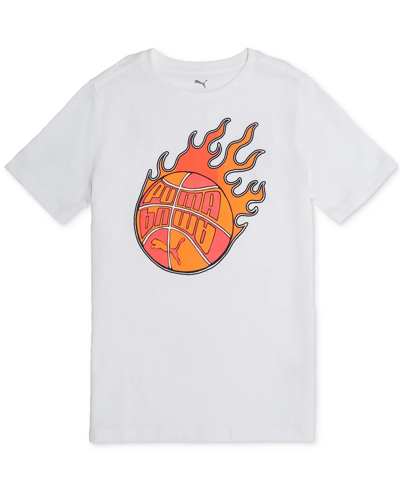 Puma Big Boys Fireball Logo Graphic T-Shirt