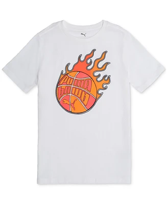 Puma Big Boys Fireball Logo Graphic T-Shirt