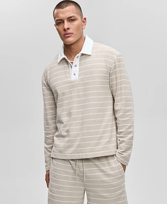 Mode of One Men's Horizontal-Stripe French Terry Polo, Exclusively at Macy's