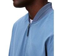 Calvin Klein Men's Relaxed Fit Seersucker Zip-Front Bomber Jacket