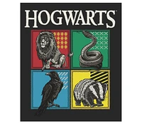 Harry Potter Big & Tall Hogwarts House Emblems Black Graphic Tee-4XL