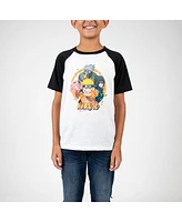 Naruto Little Boys Uzumaki Crew Neck Short Sleeve 4pk Tees-Small