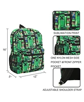 Minecraft Creeper All-Over Print 18” Backpack