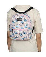 Stitch Character Heads Faux Leather 10.6" White Mini Backpack