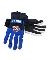 Super Mario Boys Bros Mario 2-Piece Knit Hat & Ski Gloves Combo Set