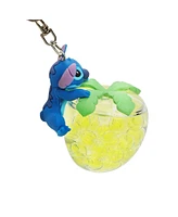Disney Stich Liquid-Filled Pineapple 2.5" Keychain With Wristlet Strap