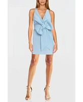 Womens The Amelia Light Blue Bow Front Mini Dress