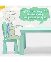 3 Pieces Toddler Multi Activity Play Dining Study Kids Table and Chair Set