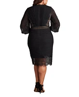 Tadashi Shoji Plus Size Sullivan Bishop Sleeve Dress