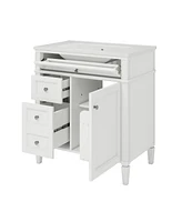 30" Modern Bathroom Vanity: Single Sink, 2 Drawers, Tip-out