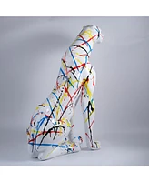 Modern Resin Leopard Sculpture, Large Home Decor